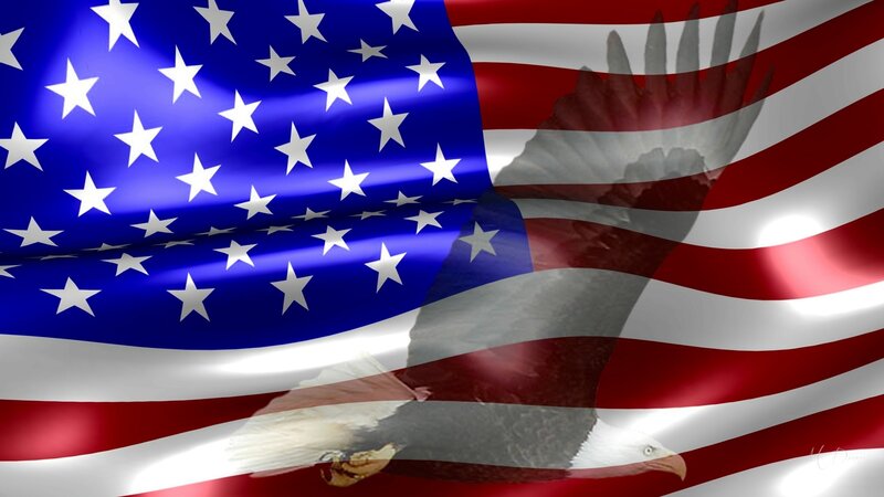 Eagle over Flag — Red, Patriotic