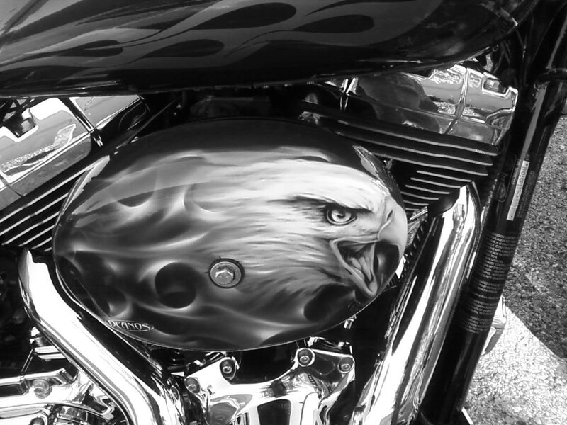 Eagle-painted Motorcycle