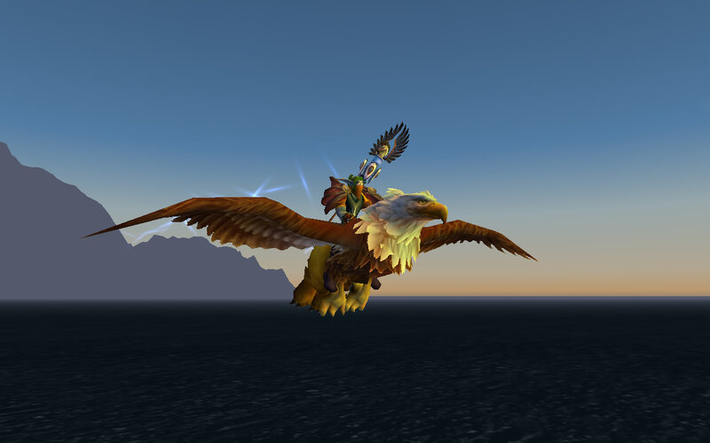 eagle rider over ocean