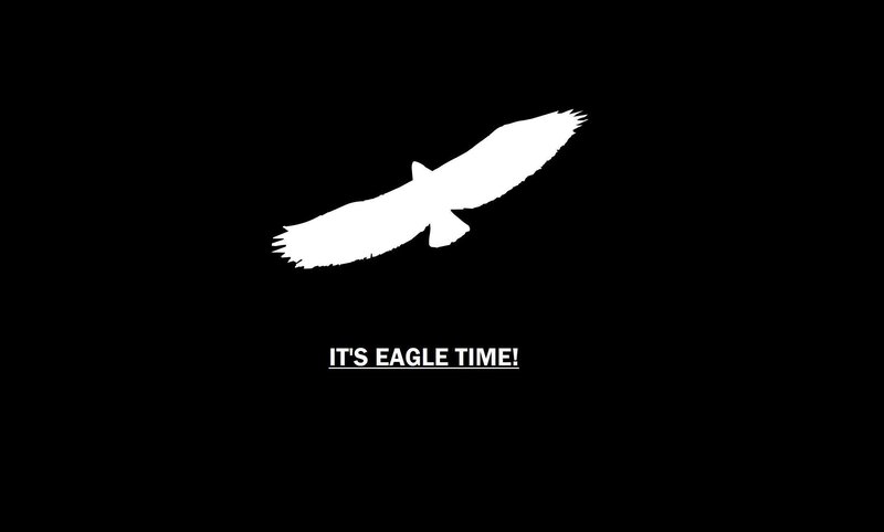eagle silhouette with text