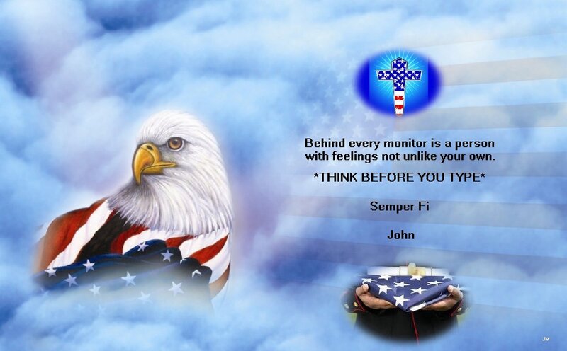 Eagle with American Flag — Blue