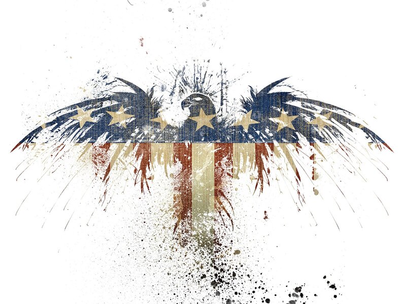 Eagle with American Flag — Red, Patriotic