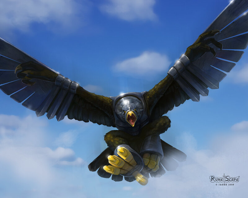 Eagle with armor in flight
