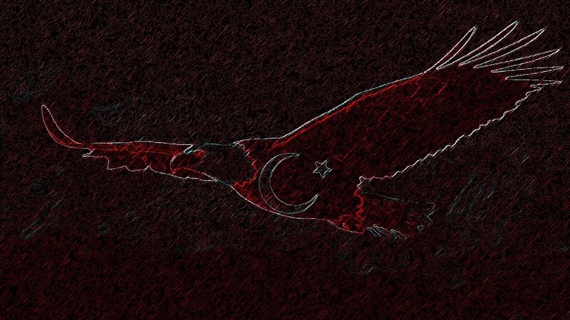 Eagle with Flag Design — Red, Dramatic