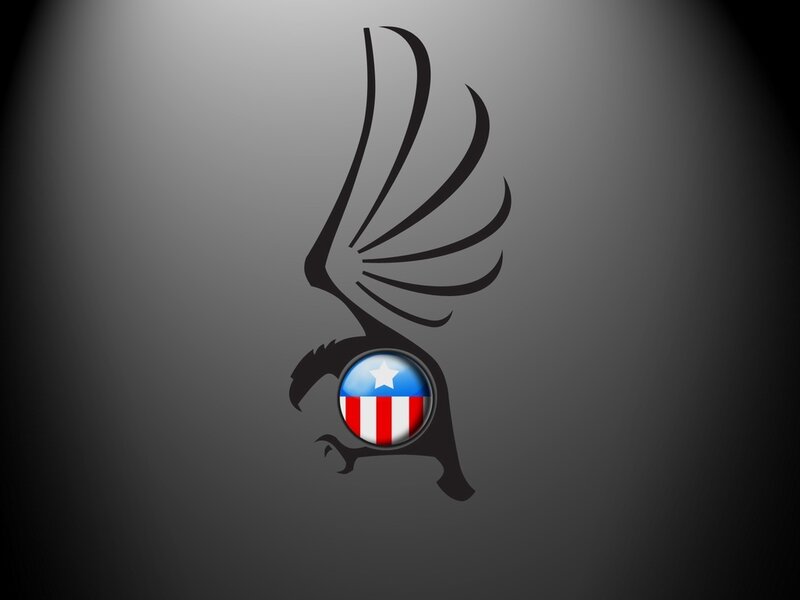 eagle with flag emblem