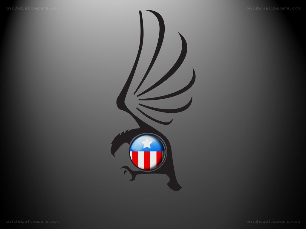 eagle with flag emblem