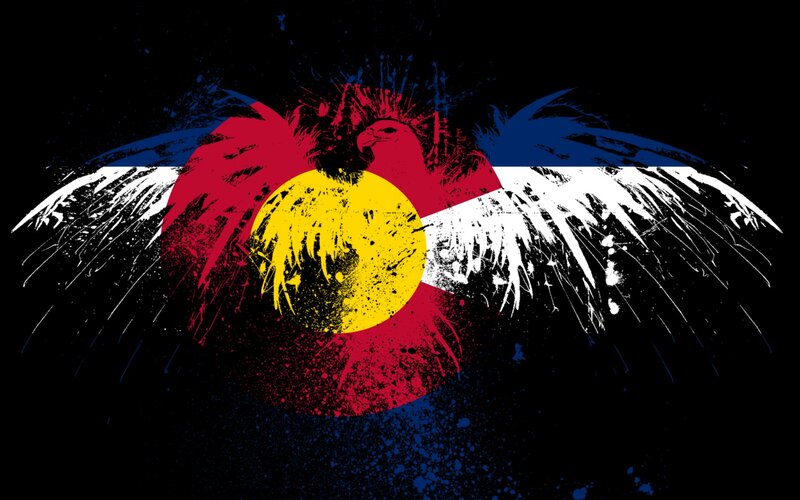 Eagle with Flag Wings — Black, Dramatic, Digital Art, Red