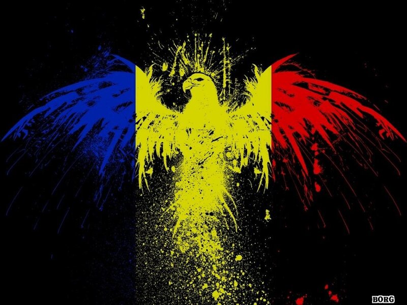 Eagle with Flag Wings — Black, Dramatic