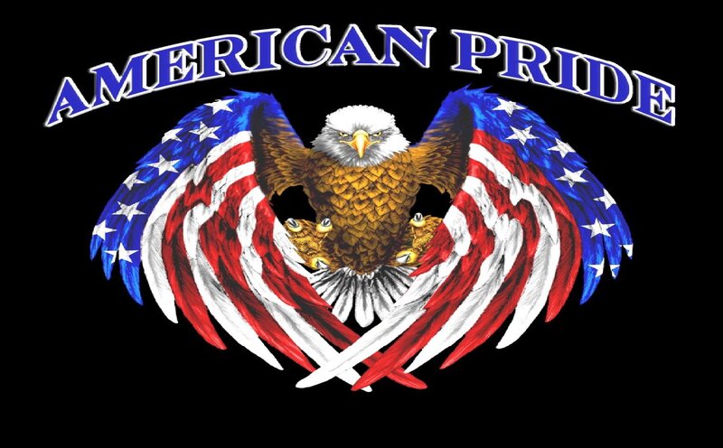 Eagle with Flag Wings — Black