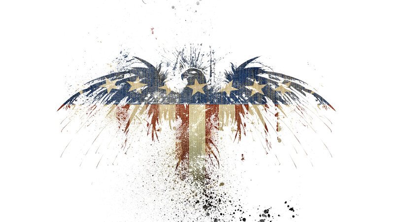 Eagle with Flag Wings — Red