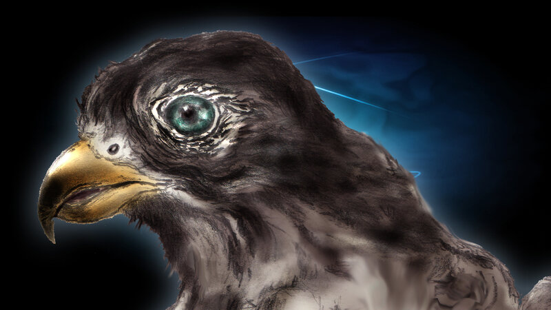 eagle with glowing eye