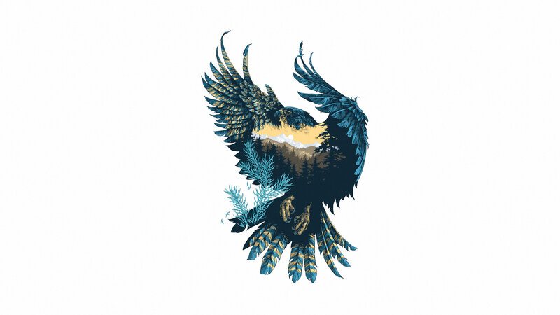 Eagle with Landscape