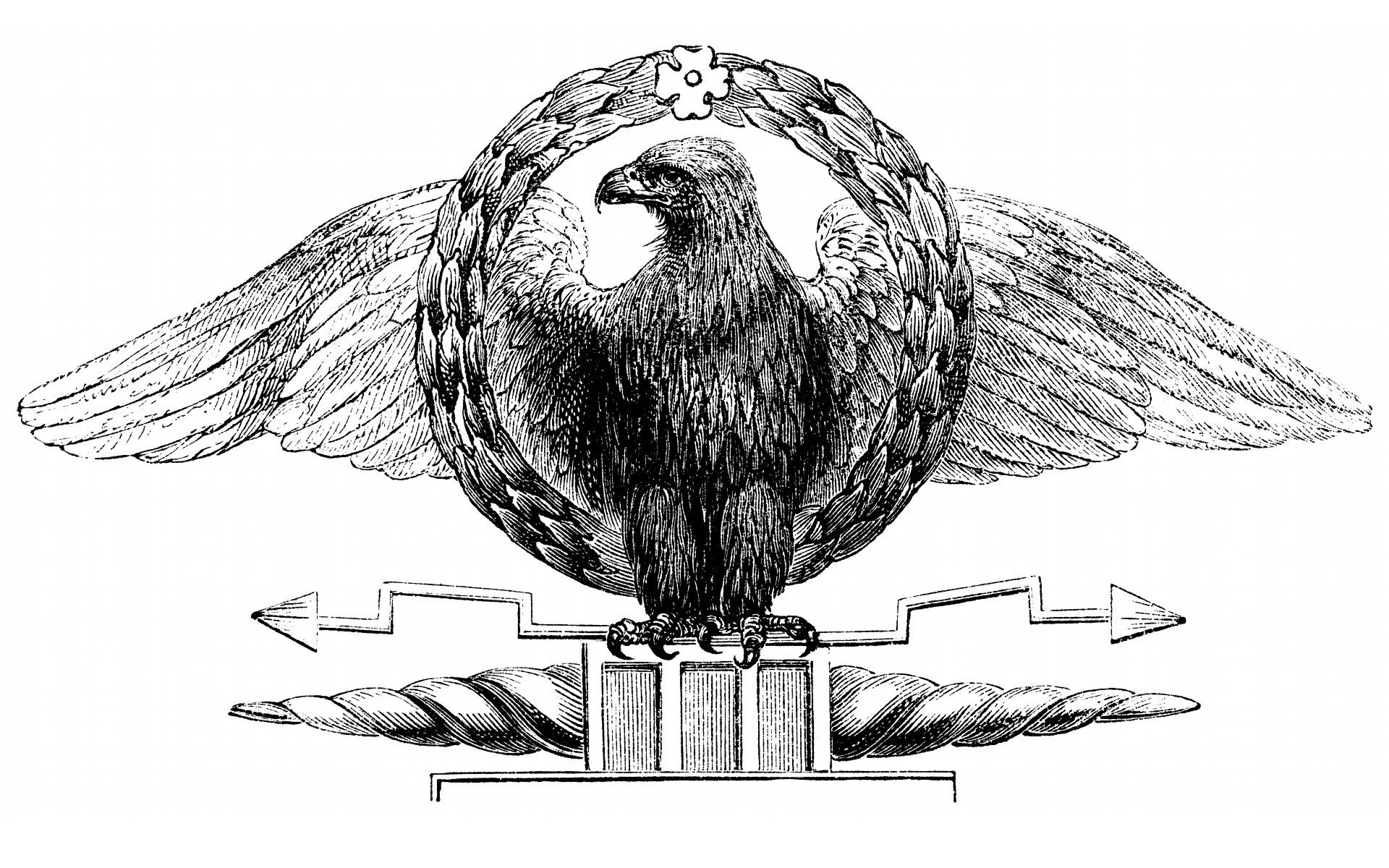 Eagle with laurel wreath