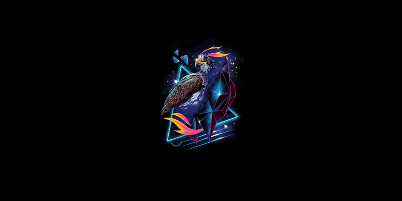 Eagle with Neon Design