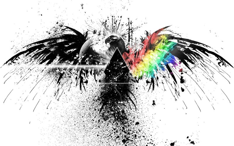 Eagle with Rainbow Wings — Black