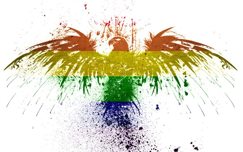 Eagle with Rainbow Wings — Green