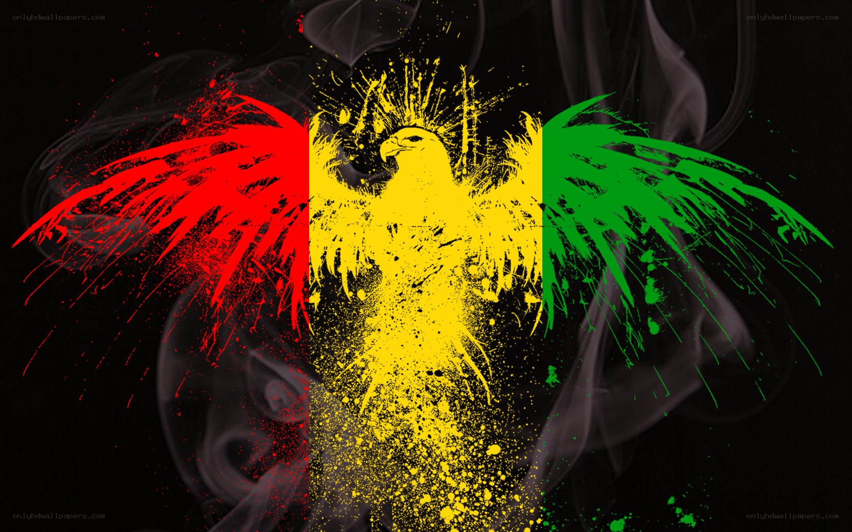 eagle with rasta colors