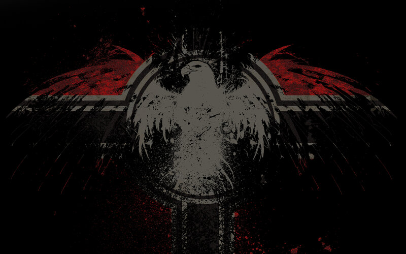 eagle with red wings