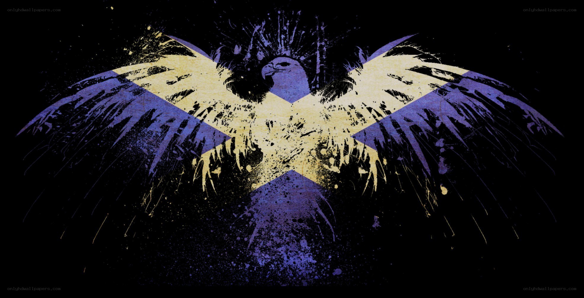eagle with scottish flag