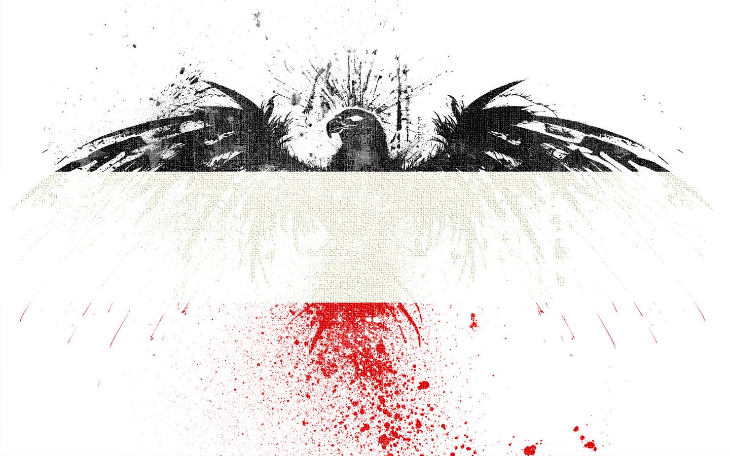 eagle with splattered flag