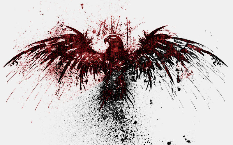 Eagle with Spread Wings — Red, Dramatic