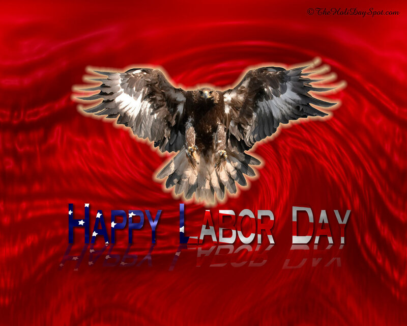 Eagle with Spread Wings — Red