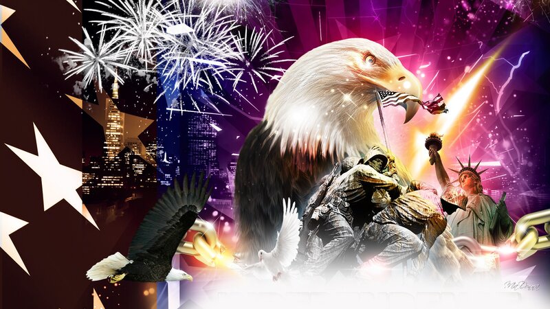 Eagle with Statue of Liberty