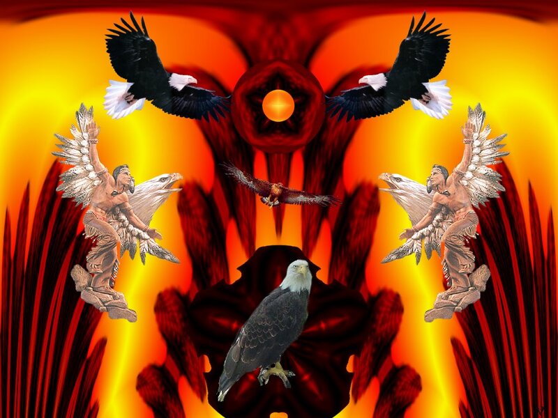 Eagles and Native American Figures