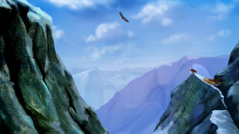 Eagles on Mountain Peaks