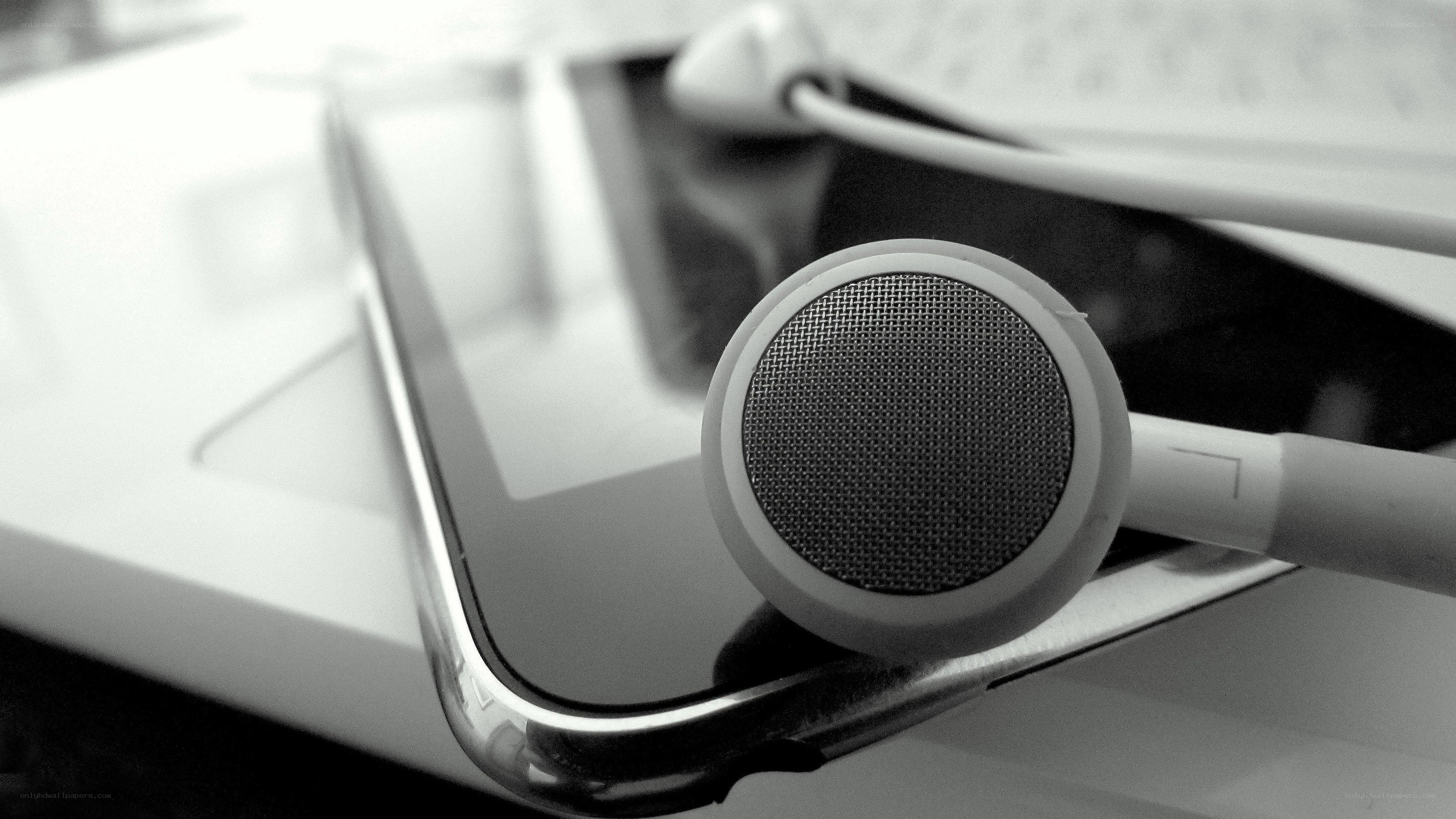 earbuds on a tablet