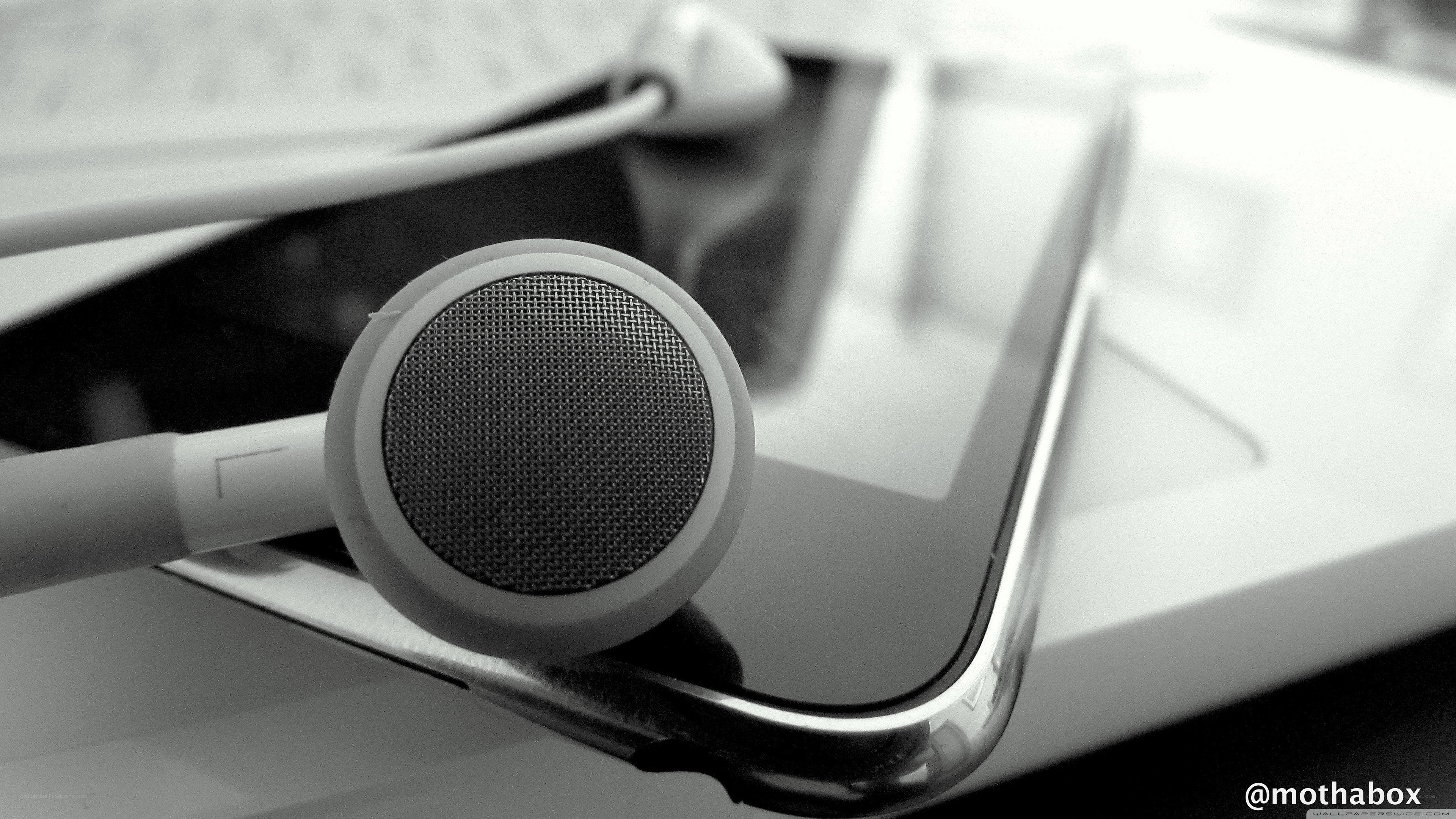 earbuds on a tablet