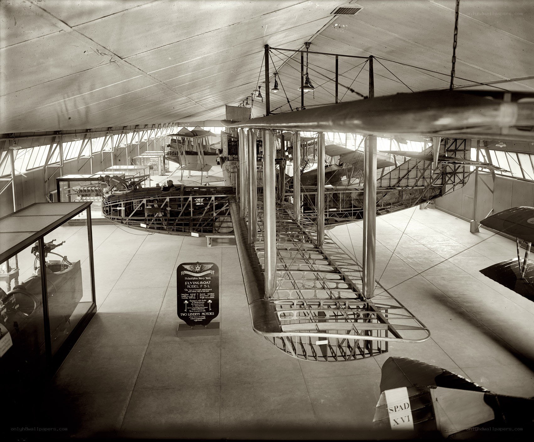 Early aircraft in a museum