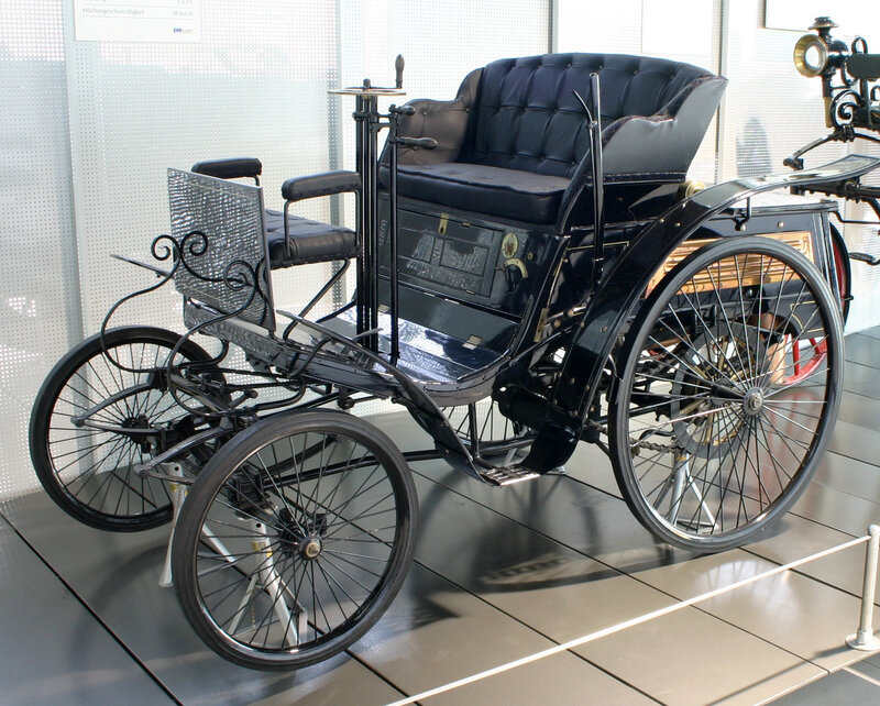 Early automobile exhibit