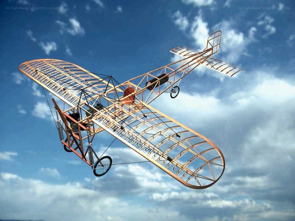 early biplane in flight