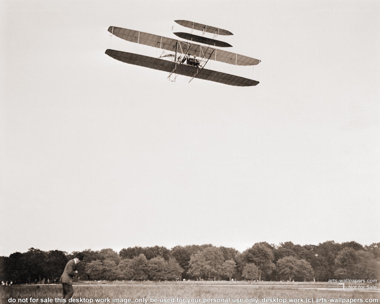 early biplane in flight