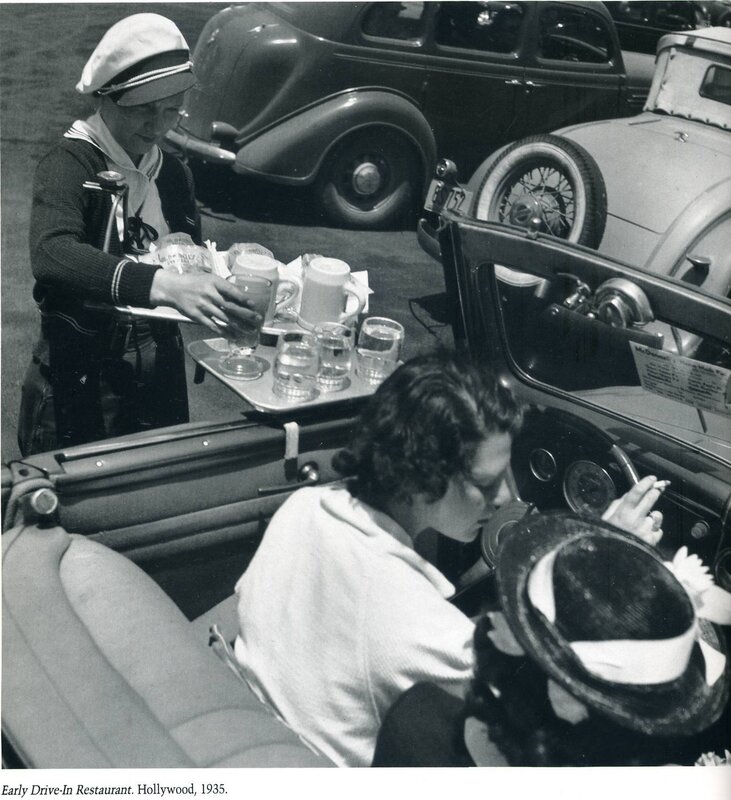 Early drive-in restaurant service