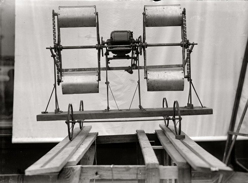 early mechanical device with rollers