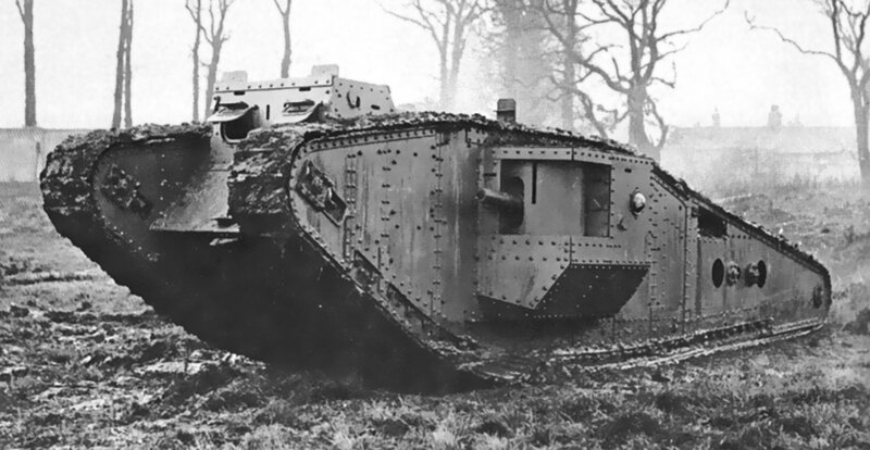 Early Tank on Muddy Field