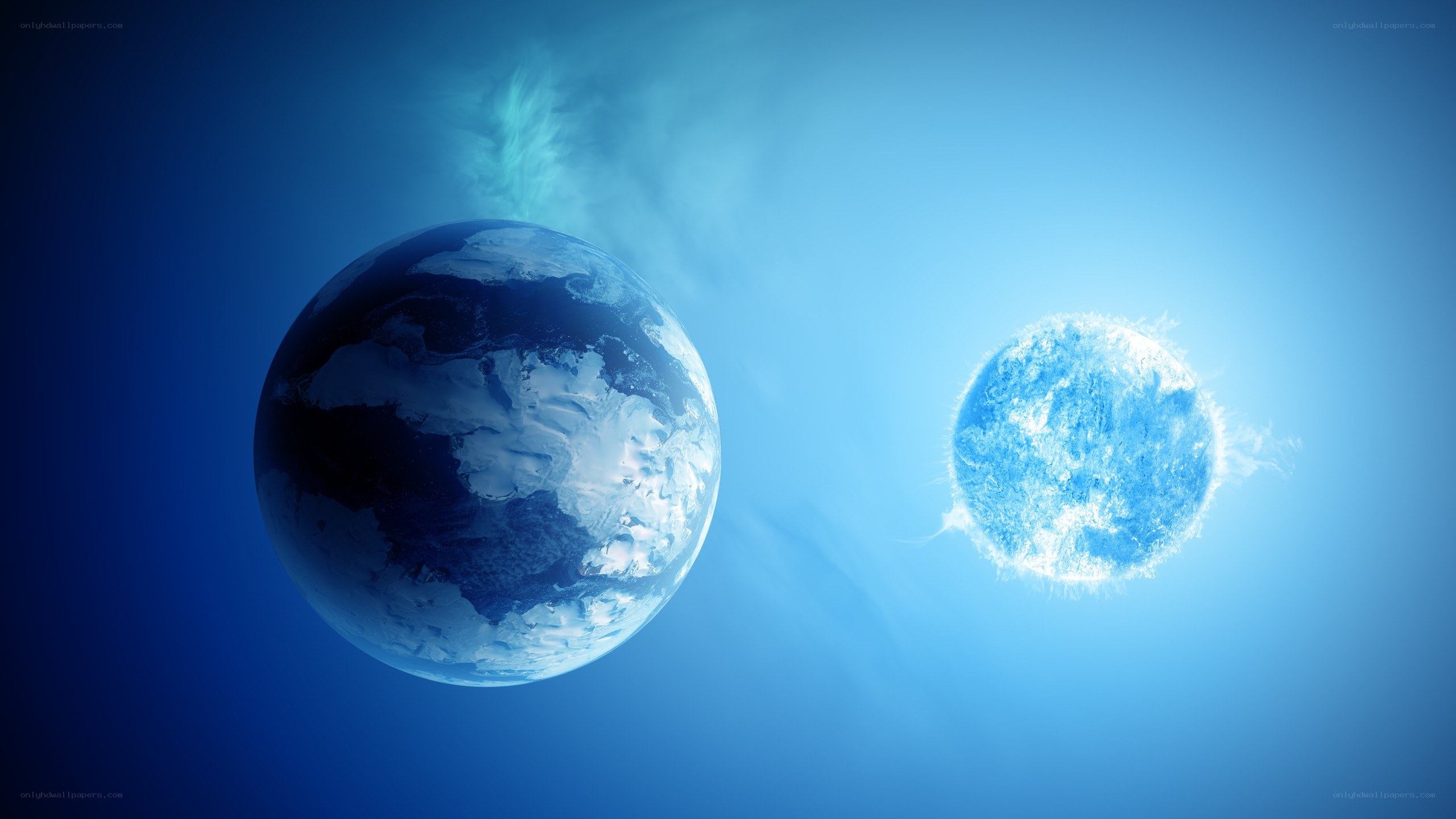 Earth and a blue star