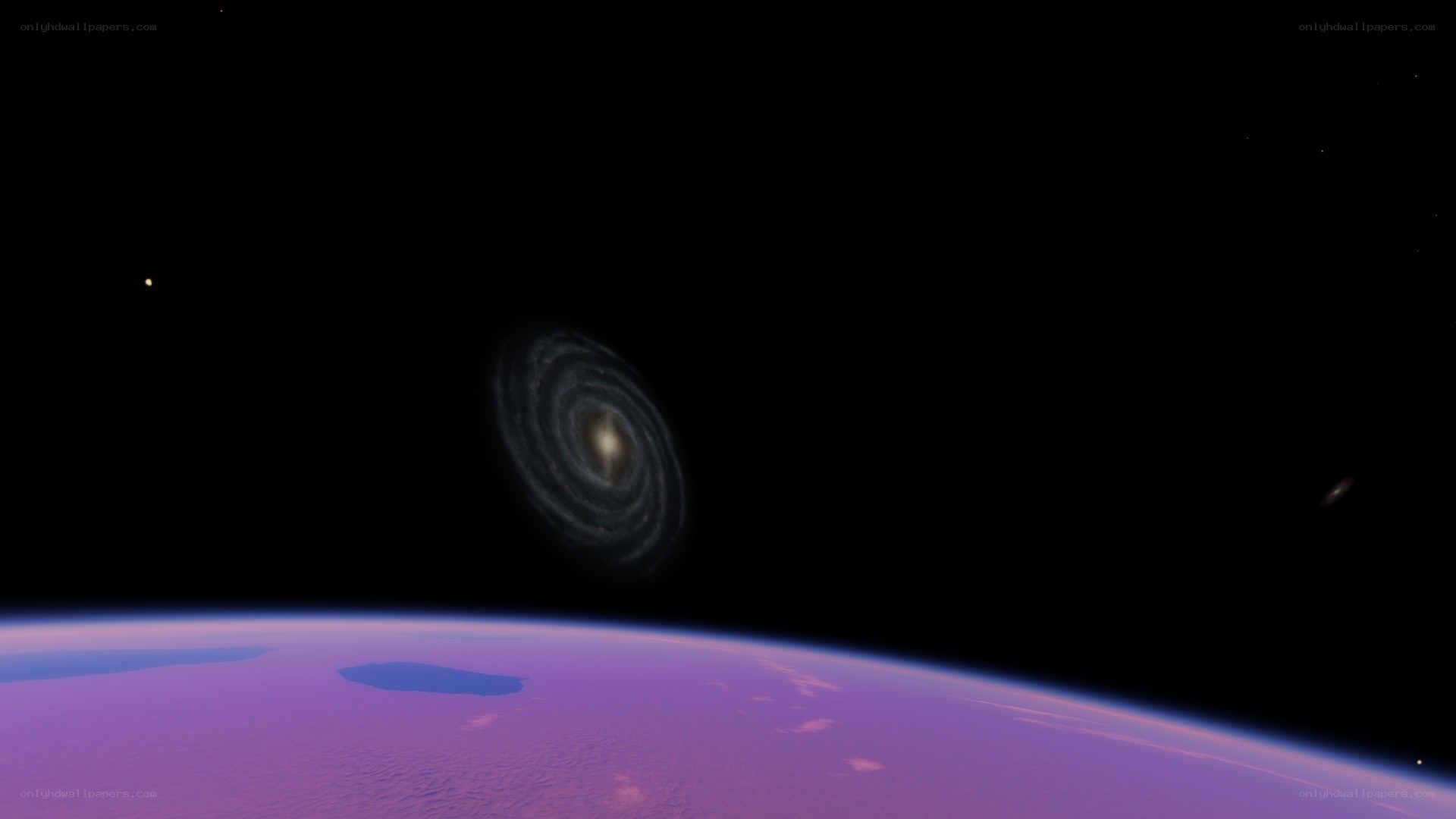 Earth and a distant galaxy
