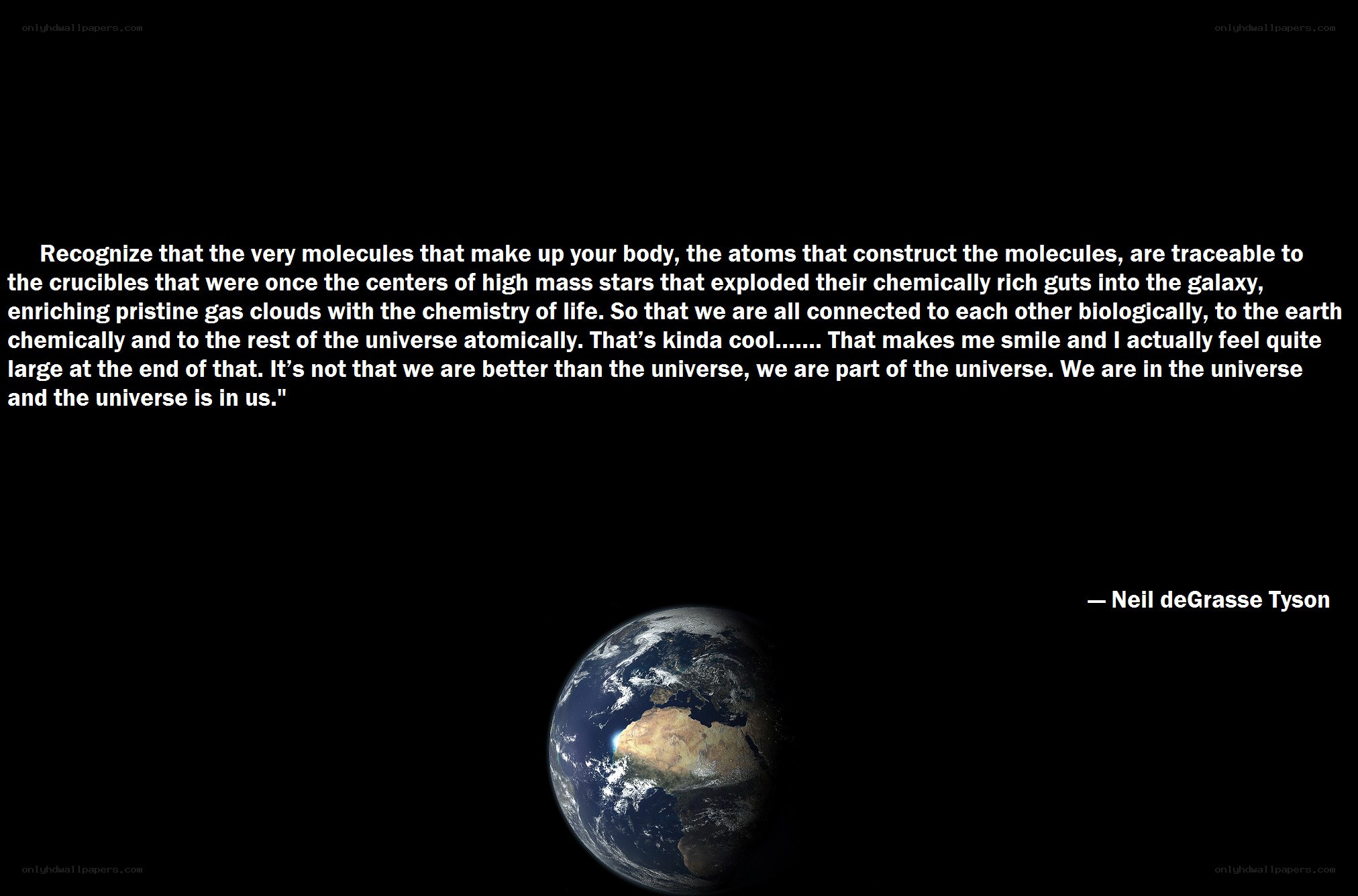 Earth and a quote
