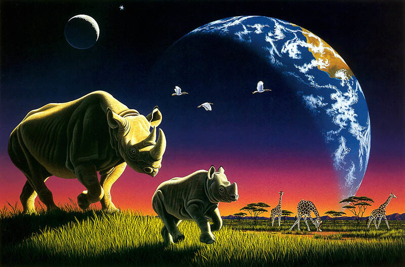 Earth and African wildlife