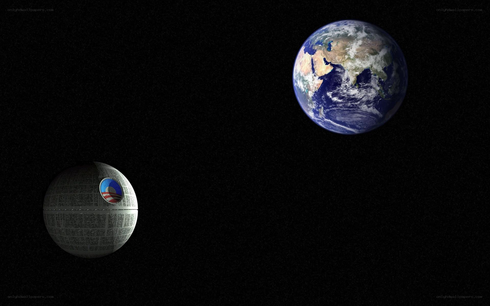 Earth and Death Star