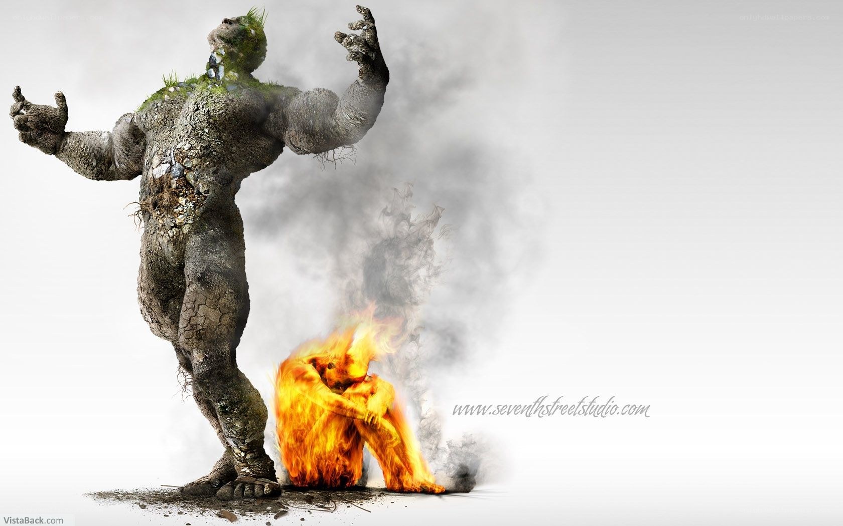 Earth and fire elemental beings