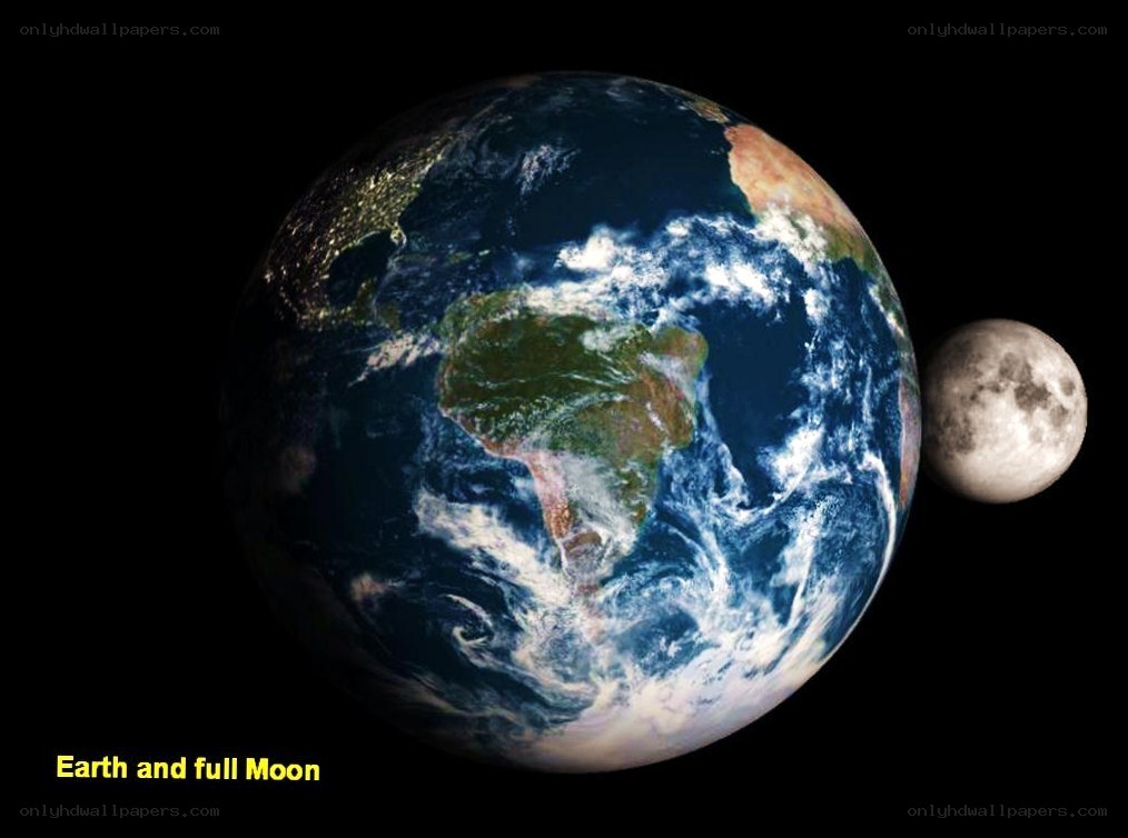 Earth and full Moon