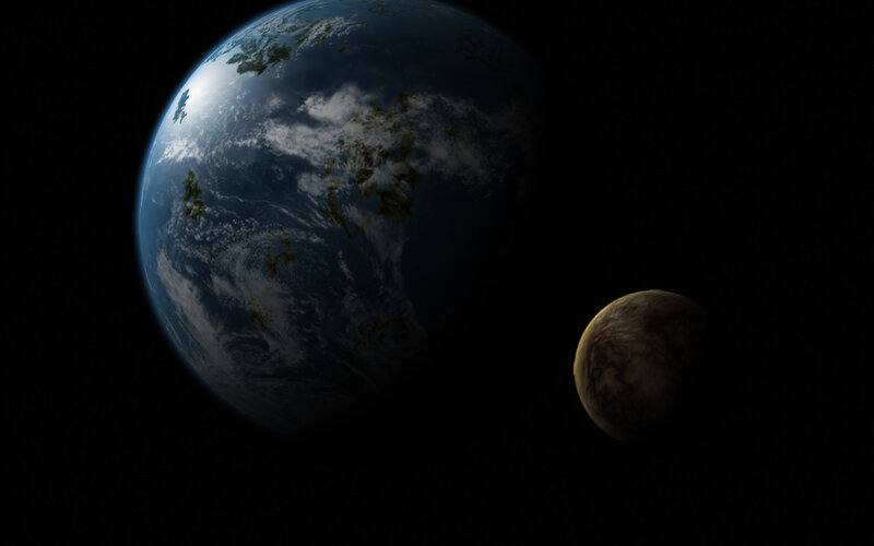 Earth and its moon