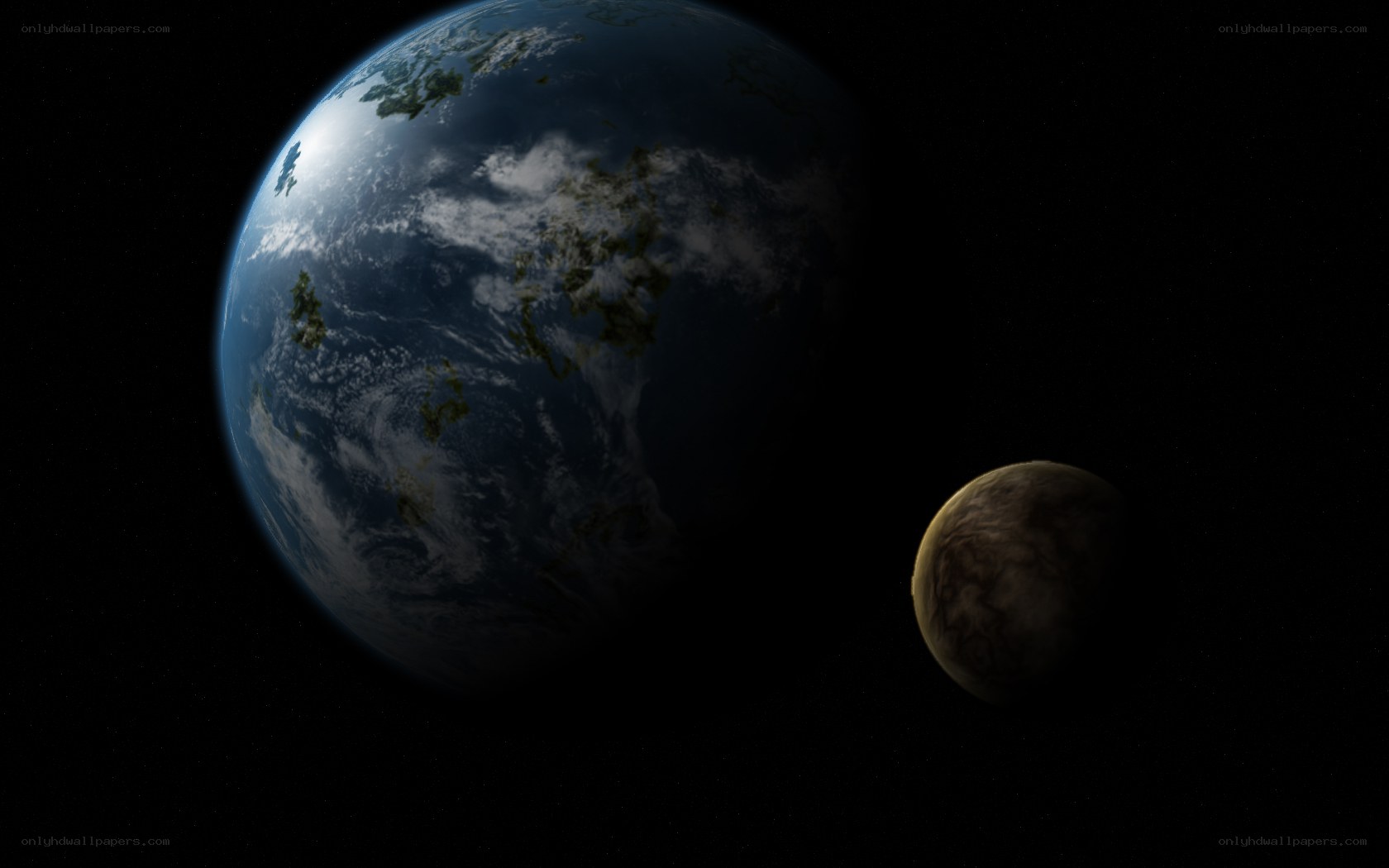 Earth and its moon