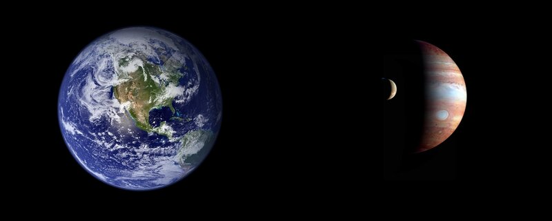 Earth and Jupiter from space
