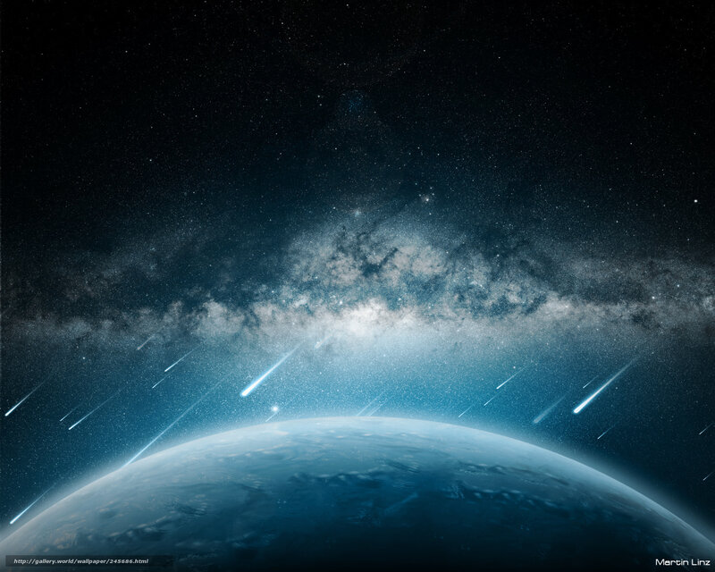 Earth and meteor shower