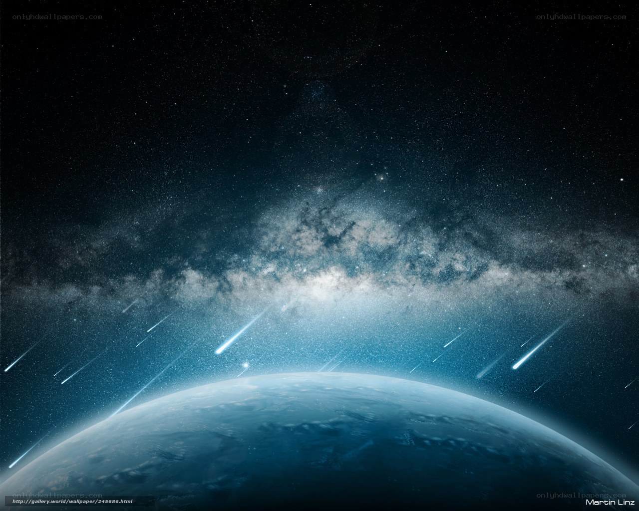 Earth and meteor shower